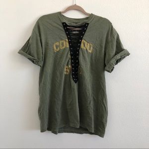 🔥WKND SALE🔥 LF Furst of a Kind Lace Up Tee Top